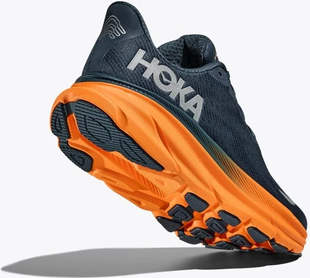 HOKA Men's Clifton 9 GTX Shoes in Stormy Skies/Orange Zest - Image 4
