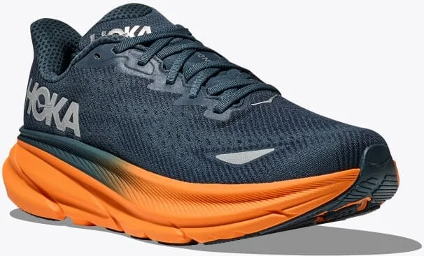 HOKA Men's Clifton 9 GTX Shoes in Stormy Skies/Orange Zest - Image 6