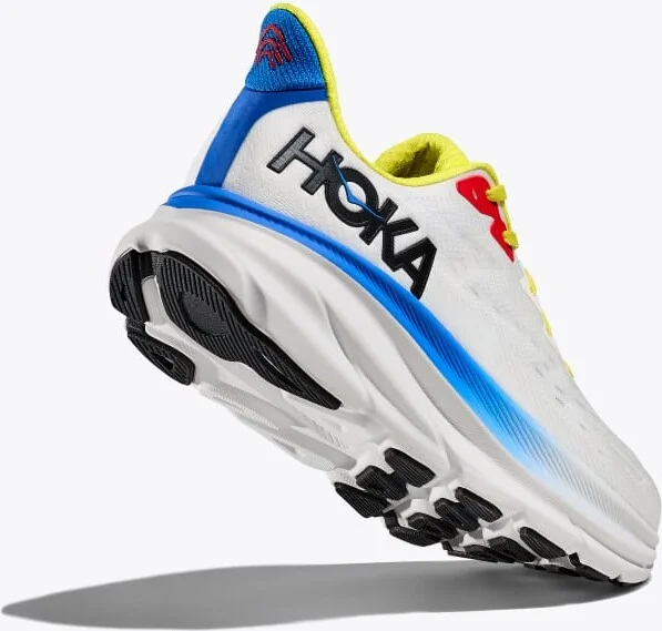 HOKA Men's Clifton 9 Shoes in Blanc De Blanc/Virtual Blue - Image 4