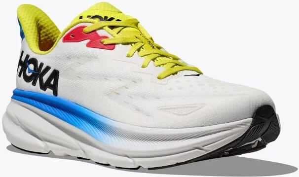 HOKA Men's Clifton 9 Shoes in Blanc De Blanc/Virtual Blue - Image 6
