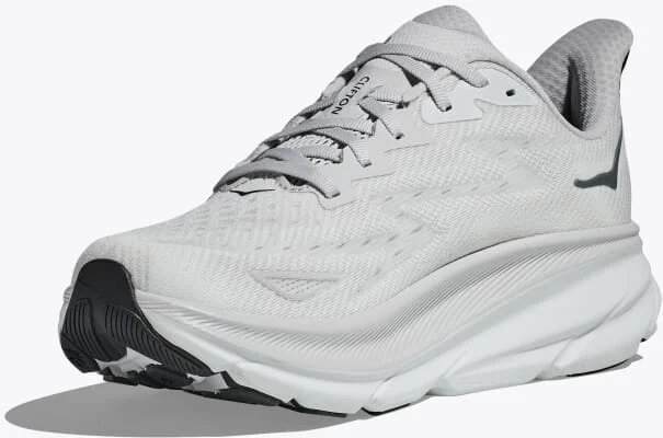HOKA Men's Clifton 9 Shoes in Nimbus Cloud/Steel Wool - Image 3