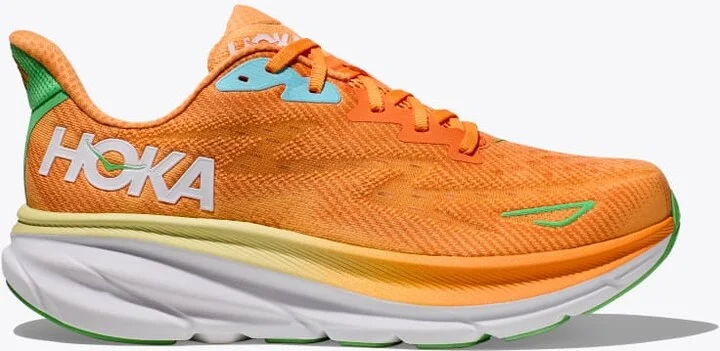 HOKA Men's Clifton 9 Shoes in Solar Flare/Sherbet