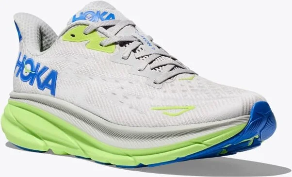 HOKA Men's Clifton 9 Shoes in Stardust/Electric Cobalt - Image 6