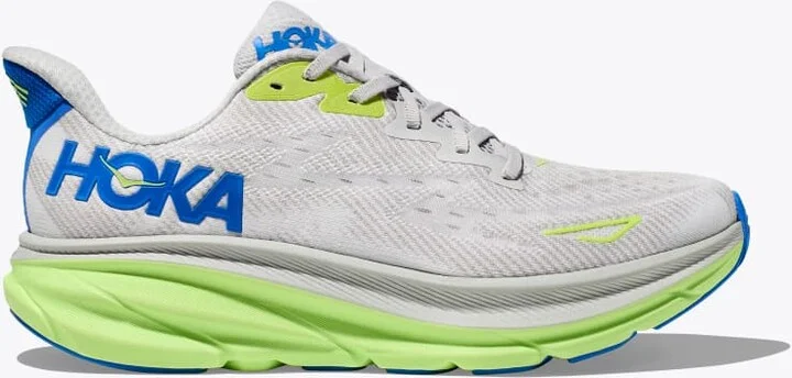 HOKA Men's Clifton 9 Shoes in Stardust/Electric Cobalt