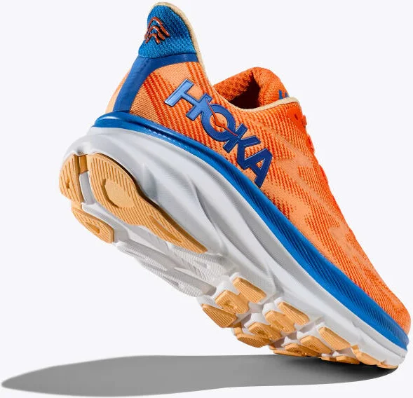 HOKA Men's Clifton 9 Shoes in Vibrant Orange/Impala - Image 4