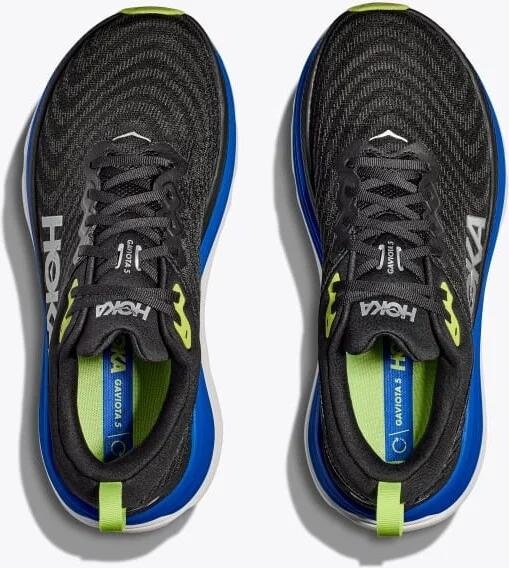 HOKA Men's Gaviota 5 Shoes in Black/Electric Cobalt - Image 2