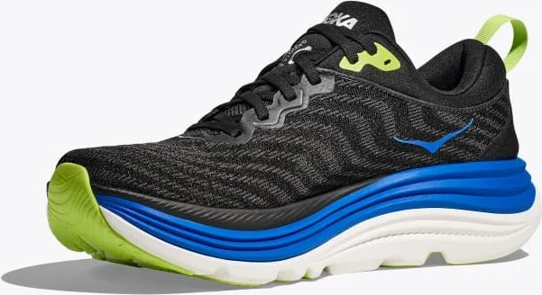 HOKA Men's Gaviota 5 Shoes in Black/Electric Cobalt - Image 3