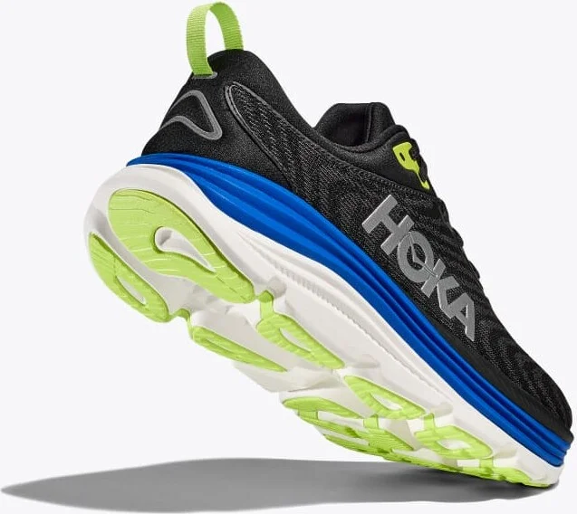 HOKA Men's Gaviota 5 Shoes in Black/Electric Cobalt - Image 4