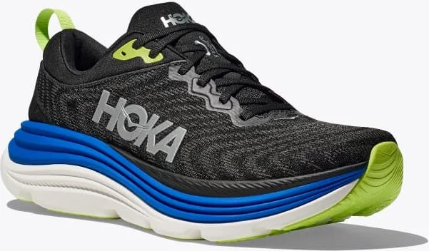 HOKA Men's Gaviota 5 Shoes in Black/Electric Cobalt - Image 6