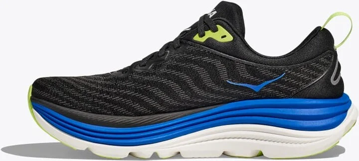 HOKA Men's Gaviota 5 Shoes in Black/Electric Cobalt - Image 8