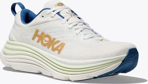 HOKA Men's Gaviota 5 Shoes in Frost/Gold - Image 6