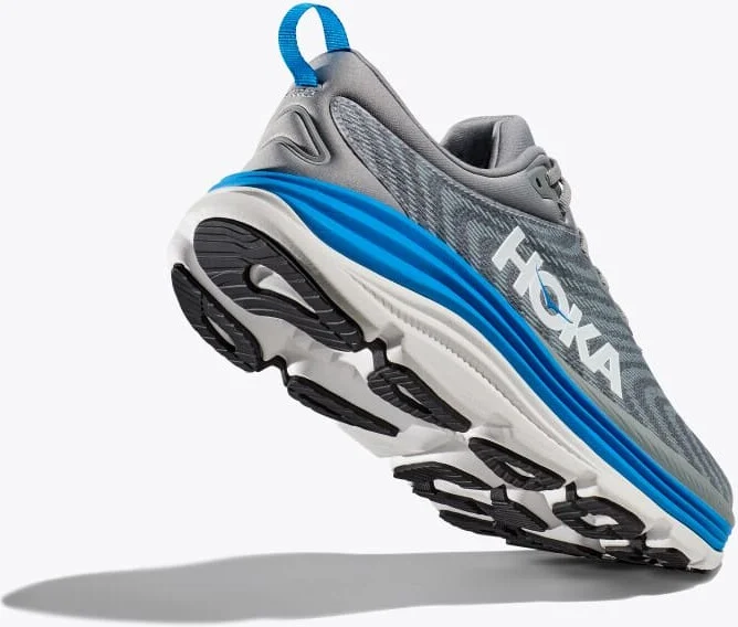 HOKA Men's Gaviota 5 Shoes in Limestone/Diva Blue - Image 4