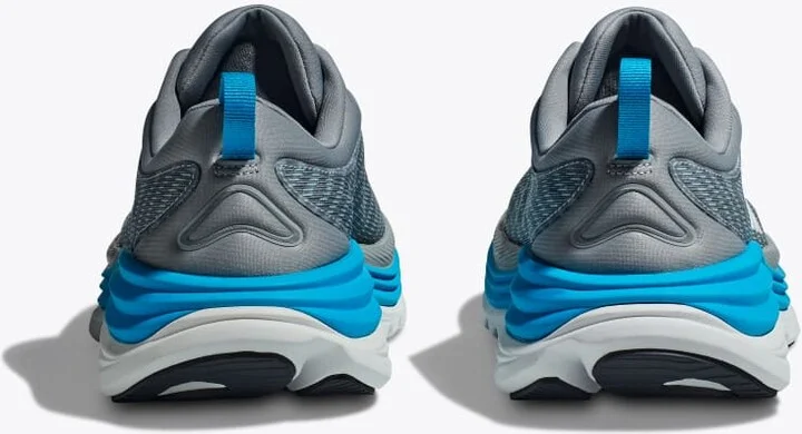 HOKA Men's Gaviota 5 Shoes in Limestone/Diva Blue - Image 5