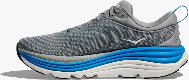 HOKA Men's Gaviota 5 Shoes in Limestone/Diva Blue - Image 8