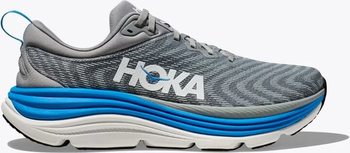 HOKA Men's Gaviota 5 Shoes in Limestone/Diva Blue