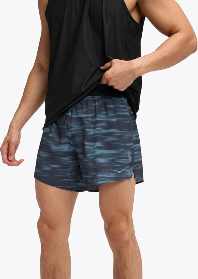 HOKA Men's Glide 5" Short w/ Brief Shoes in Blue Blurr