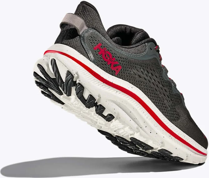 HOKA Men's Kawana 2 Shoes in Asphalt Grey/Carbon Black - Image 4