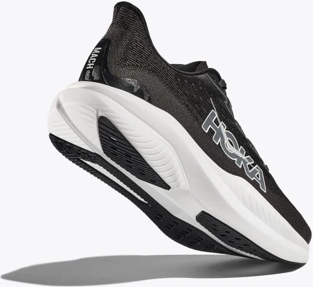 HOKA Men's Mach 6 Shoes in Black/White - Image 4