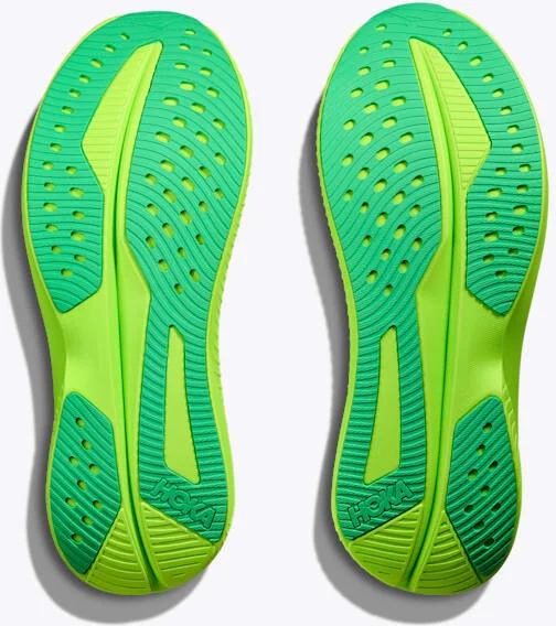 HOKA Men's Mach 6 Shoes in White/Neon Lime - Image 7