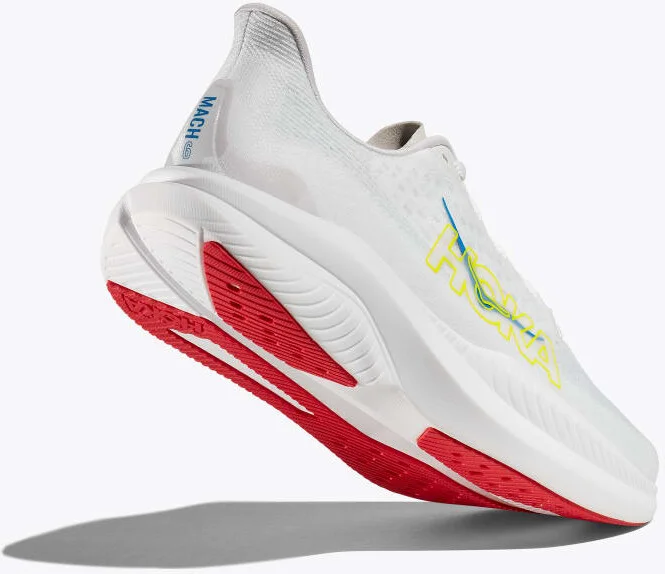 HOKA Men's Mach 6 Shoes in White/Nimbus Cloud - Image 4