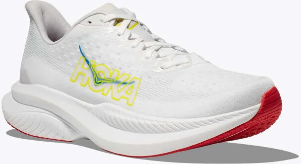 HOKA Men's Mach 6 Shoes in White/Nimbus Cloud - Image 6