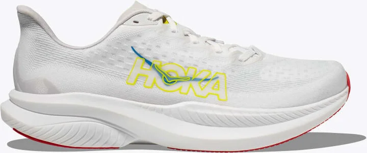 HOKA Men's Mach 6 Shoes in White/Nimbus Cloud