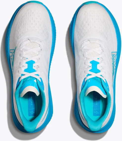 HOKA Men's Mach 6 Shoes in White/Skyward Blue - Image 2