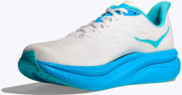 HOKA Men's Mach 6 Shoes in White/Skyward Blue - Image 3