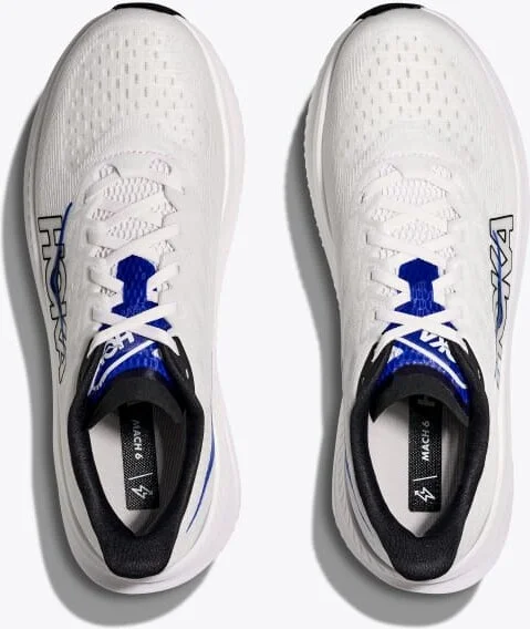 HOKA Men's Mach 6 Shoes in White/Ultramarine - Image 2
