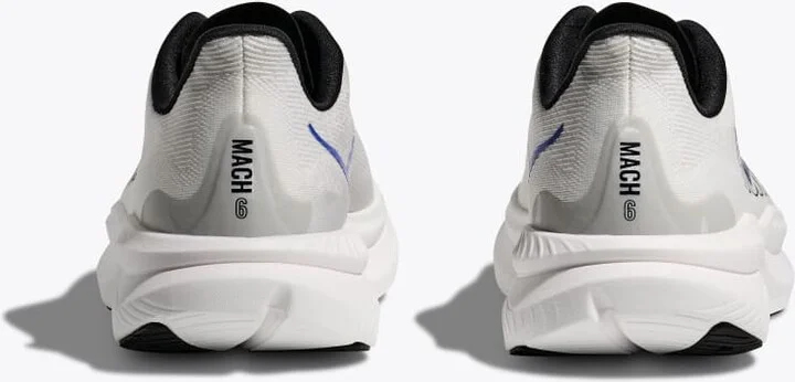 HOKA Men's Mach 6 Shoes in White/Ultramarine - Image 5