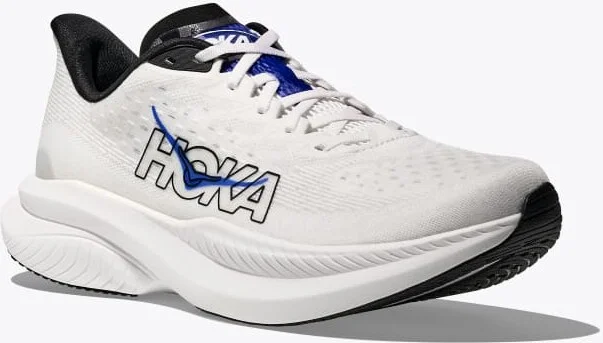 HOKA Men's Mach 6 Shoes in White/Ultramarine - Image 6