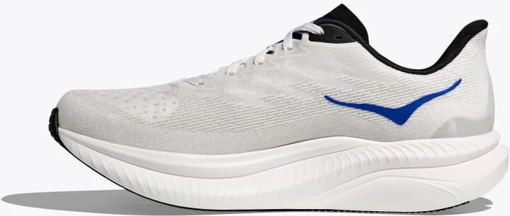HOKA Men's Mach 6 Shoes in White/Ultramarine - Image 8