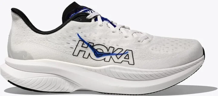 HOKA Men's Mach 6 Shoes in White/Ultramarine