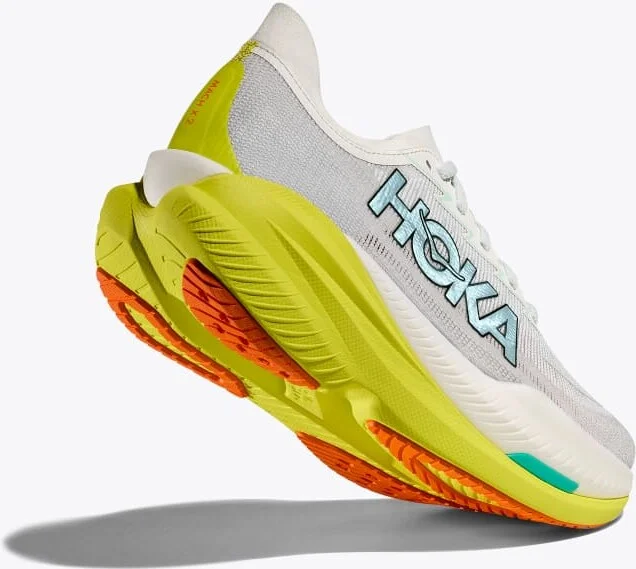HOKA Men's Mach X 2 Shoes in Frost/Citrus - Image 4