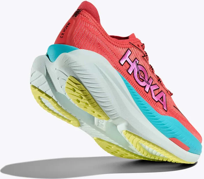 HOKA Men's Mach X 2 Shoes in Grapefruit/Electric Coral - Image 4