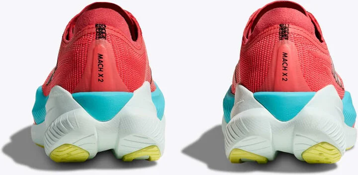 HOKA Men's Mach X 2 Shoes in Grapefruit/Electric Coral - Image 5