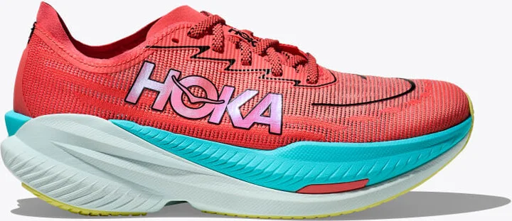 HOKA Men's Mach X 2 Shoes in Grapefruit/Electric Coral