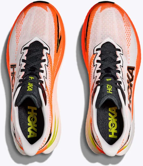 HOKA Men's Mach X 3 in White/Neon Tangerine - Image 2