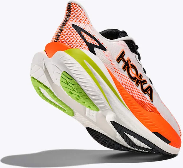 HOKA Men's Mach X 3 in White/Neon Tangerine - Image 4