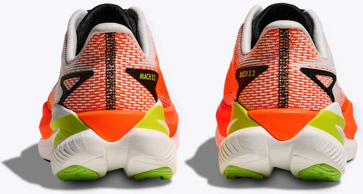 HOKA Men's Mach X 3 in White/Neon Tangerine - Image 5