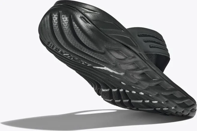 HOKA Men's ORA Recovery Flip Shoes in Black/Dark Gull Grey - Image 4