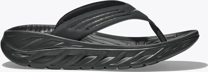 HOKA Men's ORA Recovery Flip Shoes in Black/Dark Gull Grey