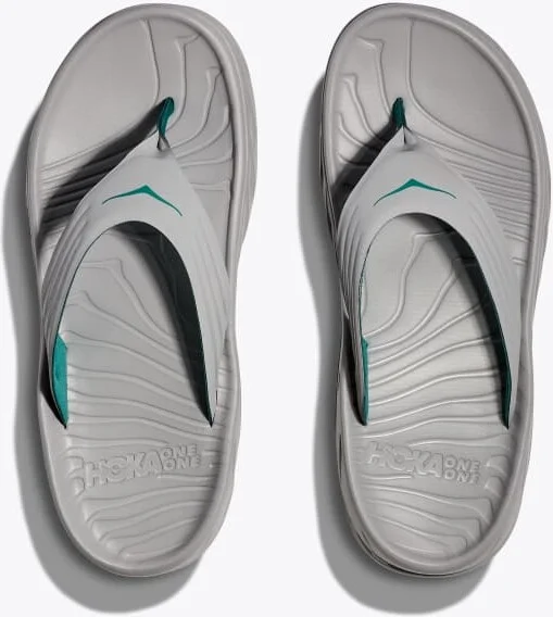 HOKA Men's ORA Recovery Flip Shoes in Stellar Grey/Oceanic - Image 2