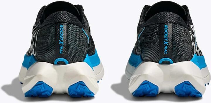 HOKA Men's Rocket X Trail Shoes in Black/Skyward Blue - Image 5