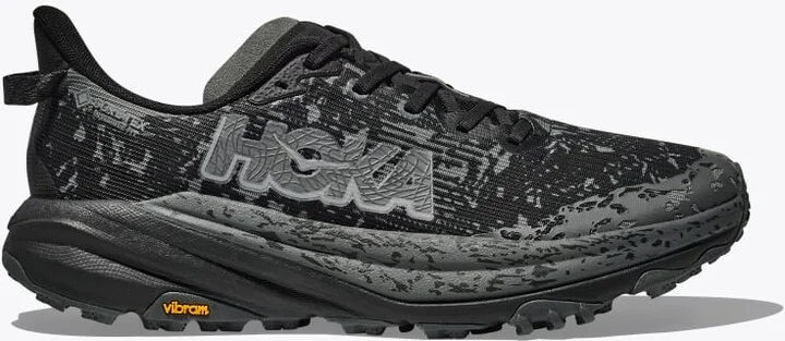 HOKA Men's Speedgoat 6 GTX Shoes in Black/Outer Orbit