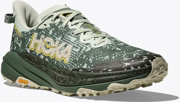 HOKA Men's Speedgoat 6 GTX Shoes in Sea Glass/Fern - Image 6