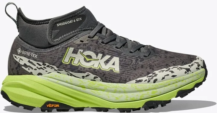 HOKA Men's Speedgoat 6 Mid GTX Shoes in Outer Orbit/Lettuce