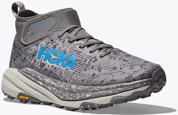 HOKA Men's Speedgoat 6 Mid GTX Shoes in Satellite Grey/Stardust - Image 6