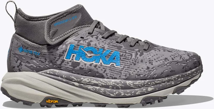 HOKA Men's Speedgoat 6 Mid GTX Shoes in Satellite Grey/Stardust