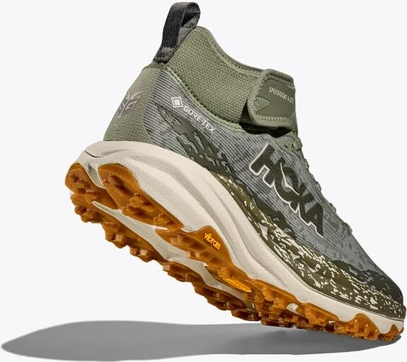 HOKA Men's Speedgoat 6 Mid GTX Shoes in Sea Moss/Oat Milk - Image 4
